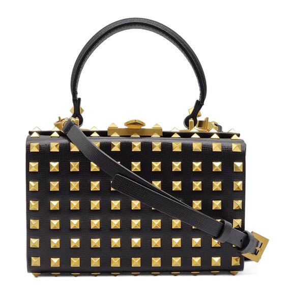 Valentino Garavani Alcove Box Studded Bag in Black $3700